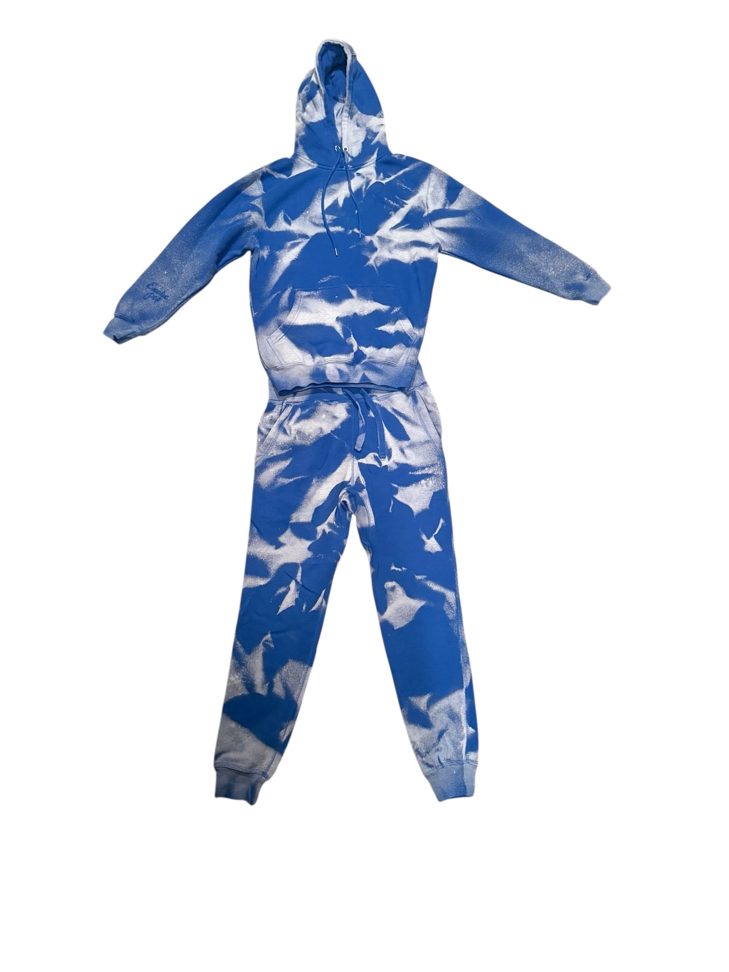 Blue Cream Sweat Suit